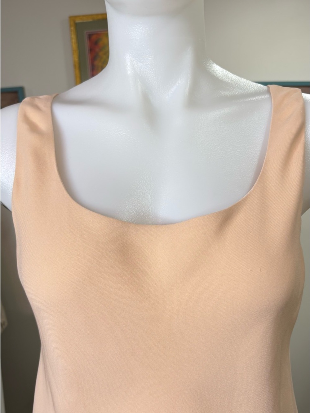 Lafayette 148 Silk Tank Top Beige Nude Sleeveless Luxury Blouse Size 8 - Picture 3 of 7